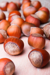 Hazelnuts close-up
