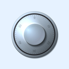 Combination lock wheel on light background. Vector