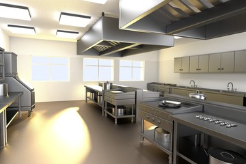 Fototapeta na wymiar realistic 3d render of kitchen
