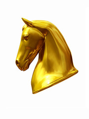 Horse head in gold side view