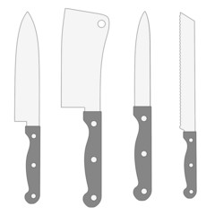 cartoon image of kitchen knives