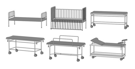 cartoon image of hospital beds