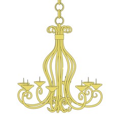 cartoon image of old chandelier