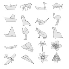 cartoon image of origami set