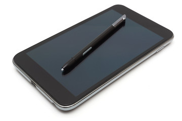 smart phone with pen isolated