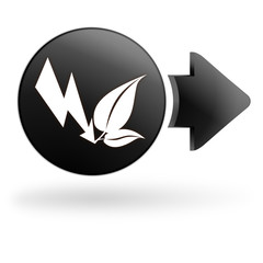 énergies vertes sur bouton noir