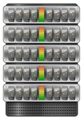 Servers installed in rack