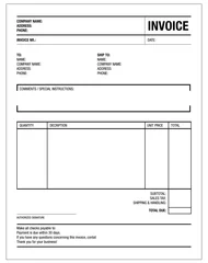 Fotobehang Template of unfill paper tax invoice form © grounder