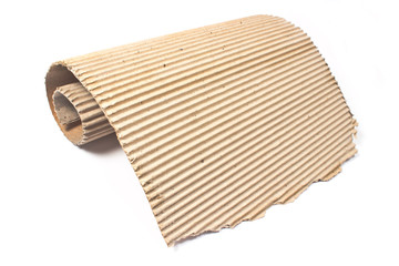 Torn corrugated cardboard isolated on white