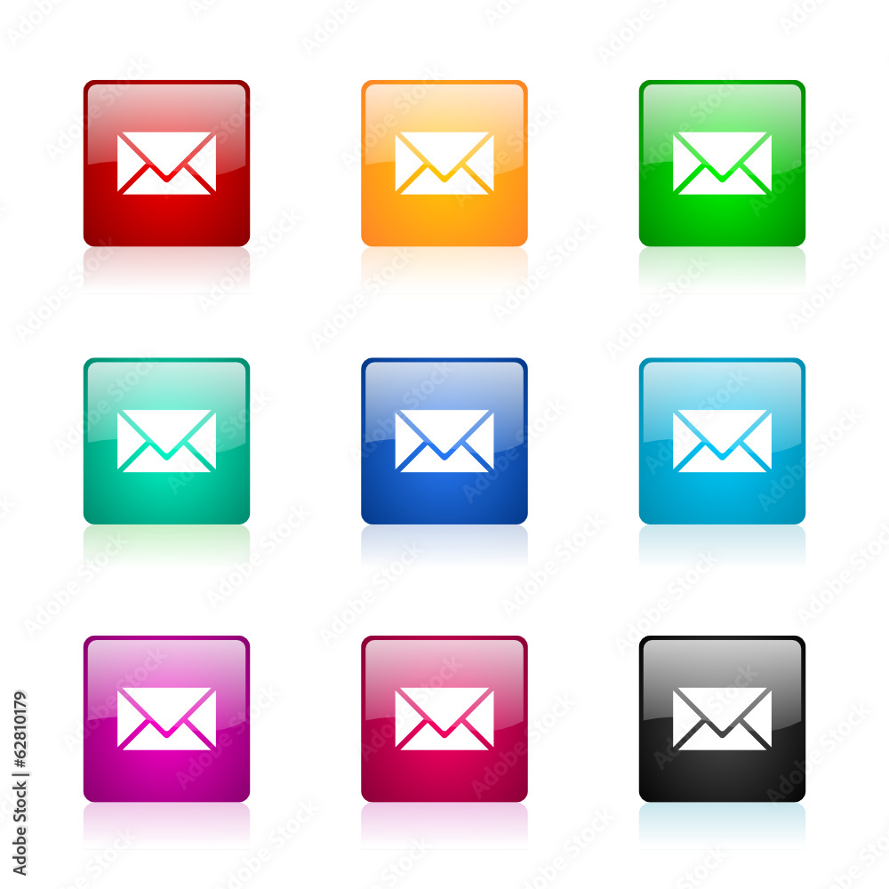 Aufkleber mail vector icons colorful set