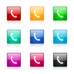 phone vector icons colorful set