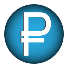 Obraz premium Russian ruble symbol button