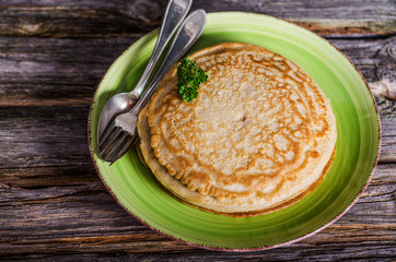 Pfannekuchen, Teller, Petersilie