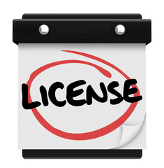License Word Reminder Calendar Due Date Authorization Approval