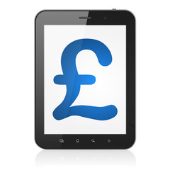 Currency concept: Pound on tablet pc computer