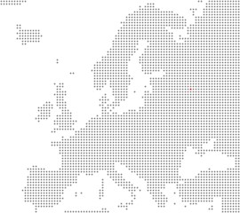 Pixelkarte Europa: Moskau liegt hier