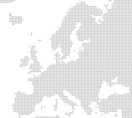 Pixelkarte Europa: Kiew liegt hier