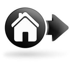 maison sur bouton noir