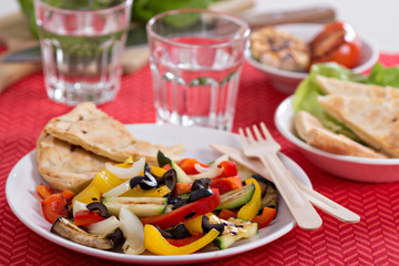 Salad with grilled vegetables