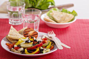 Salad with grilled vegetables