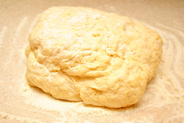 Raw Dough in Flour