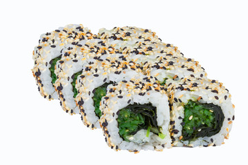 Sushi roll isolated on white background