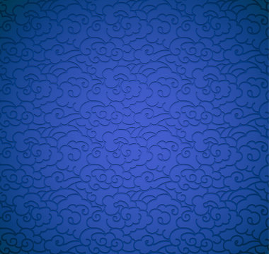 dark blue background with chinese clouds
