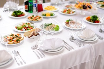 table set service with silverware and glass