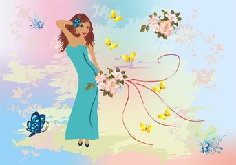 dziewczyna z kwiatmi,