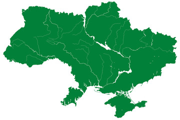Silhouette map of Ukraine
