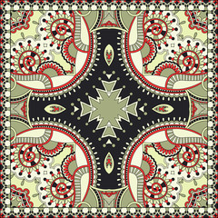Traditional ornamental floral paisley bandanna