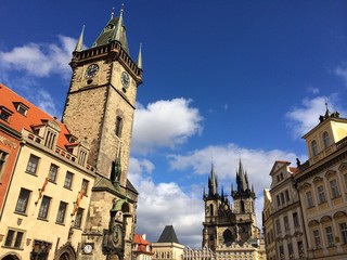 Fototapeta premium Famous old town square in Prague in Czech Republic