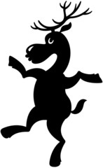 Silhouette of a Dancing Christmas Reindeer