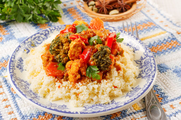 Couscous marocain wih chicken and vegetables