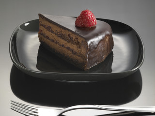 sweet food dessert, chocolate cake with strawberries
