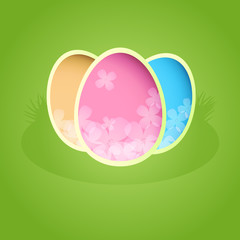 Easter paper card with color eggs