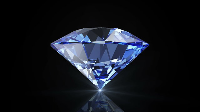 Blue Diamond Rotation. Seamless Looping HQ Video Clip