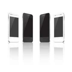 Set of realistic vector mobile phones