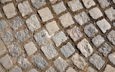 pavement of stone cubes