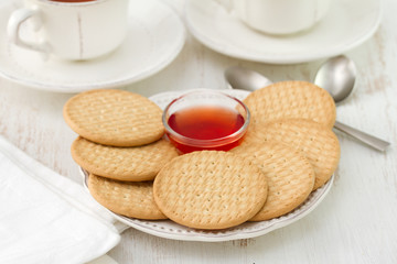 cookies with cups of tea