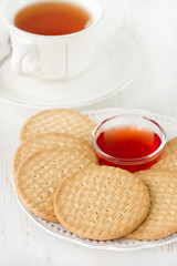 cookies with jam and tea