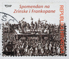 Stamp from Croatia shows Zrinski and Frankopan, circa 2012