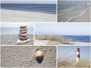 Collage mit Motiven vom Strand, Schleswig-Holstein,Deutschland