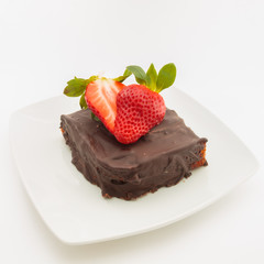 chocolate cake with strawberries