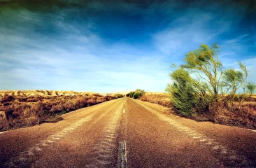 Foto auf Alu-Dibond carretera en el desierto. Concepto de viaje por carretera © C.Castilla