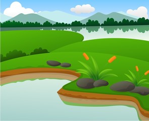 Obraz na płótnie Canvas Beautiful Pond And Lake Nature Landscapes