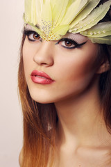 Portrait of beautiful young brown-haired woman