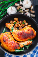 Roasted chicken legs