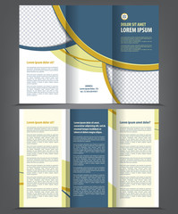 Vector empty trifold brochure print template design - 62827334