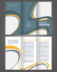 Vector empty trifold brochure print template design - 62827361